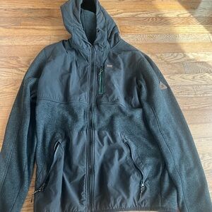 Billabong Men's Dark Gray Hooded Performance Jacket